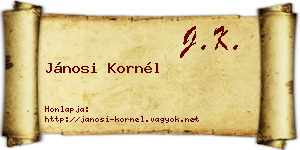 Jánosi Kornél névjegykártya